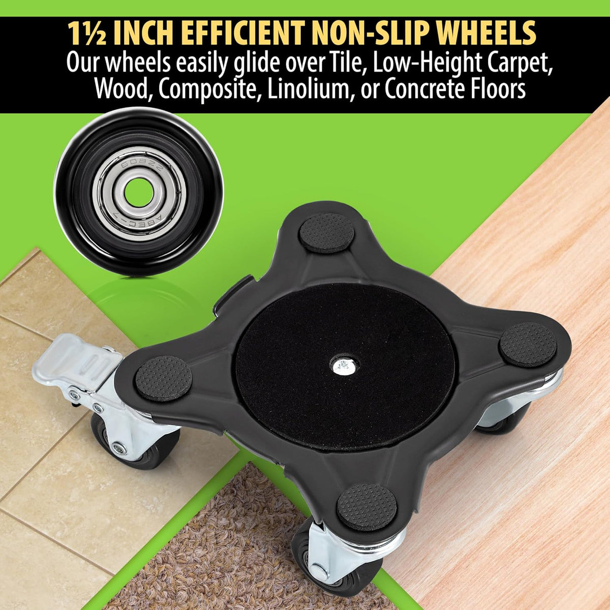 Furniture Movers with Wheels - Set of 4 Heavy Duty Furniture Lifter Tool with 2000 lbs Load