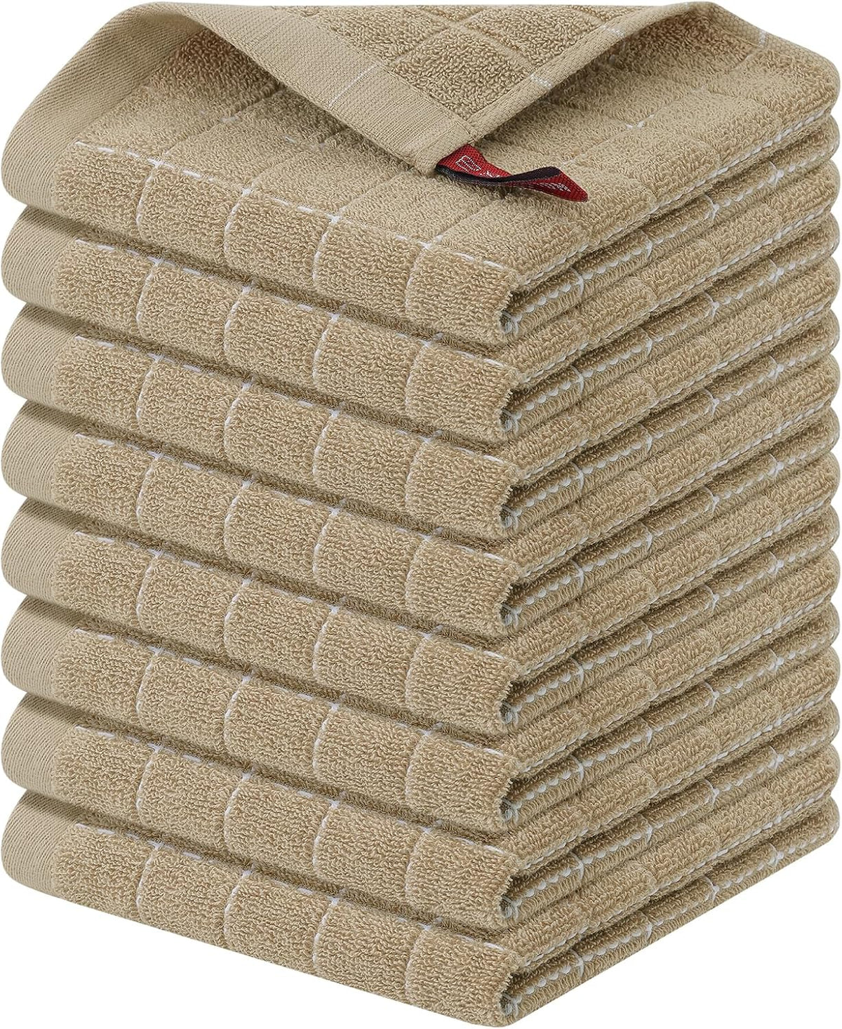Homaxy 100% Cotton Terry Kitchen Dish Cloths, Ultra Soft and Absorbent Dish Towels for Kitchen