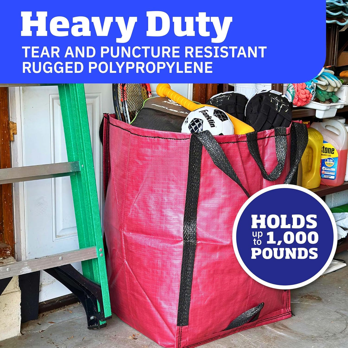 DURASACK Heavy Duty Home and Yard Bags 48-Gallon Reusable Self-Standing Lawn and Leaf Bags Garbage