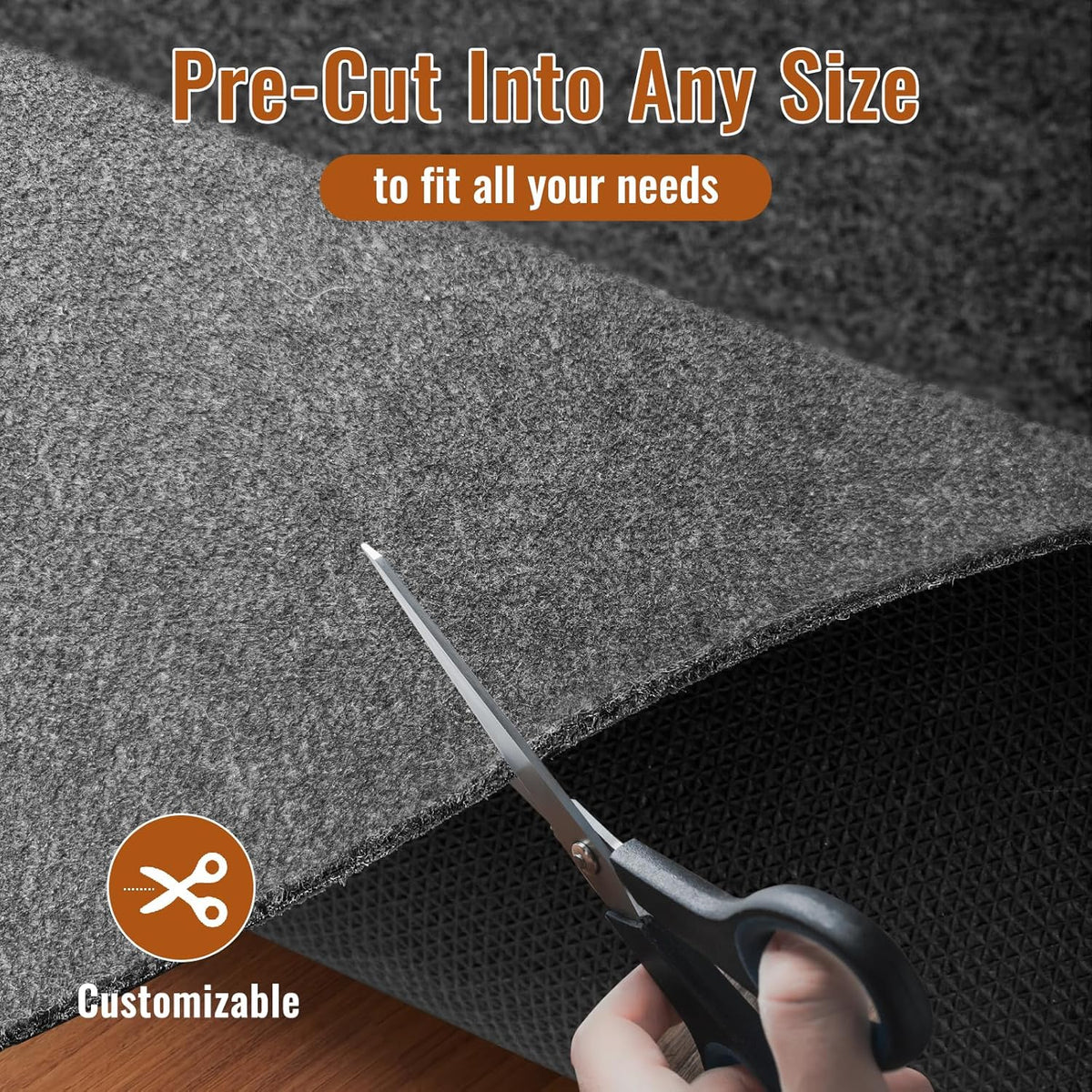 Felt Rug Pad, 2 x 6 Ft Rubber Non-Slip Rug Pad Gripper, Keep Rugs Secure and in Place, Extra Strong