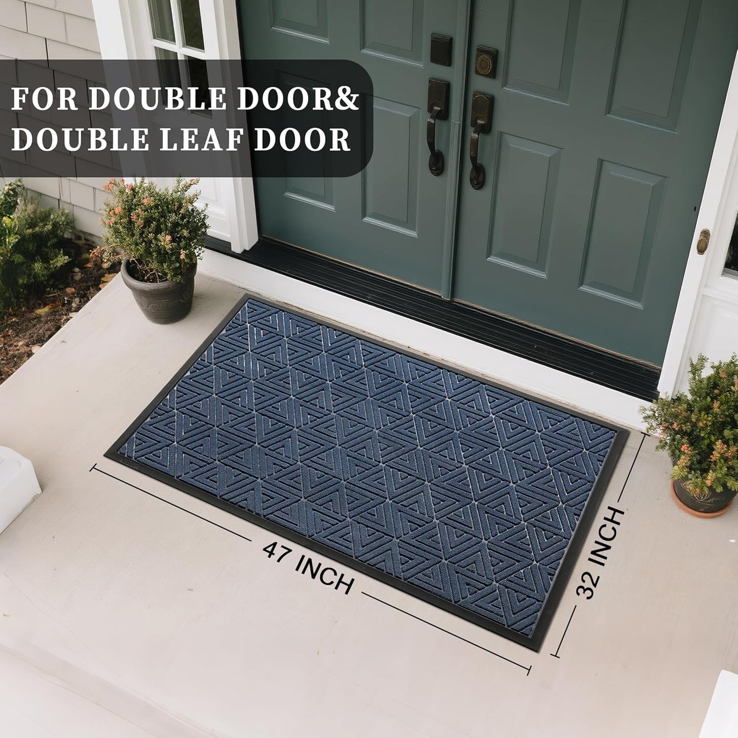 Yimobra Large Door Mat 47x32, All-Weather Waterproof Non-Slip Welcome Matt Outdoor, Heavy Duty Non