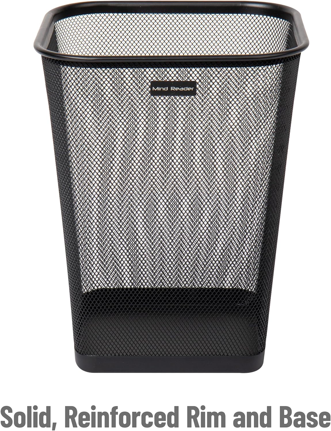 Mind Reader Mesh Trash Can, Waste Paper Basket, Square, Office, Metal Mesh, 9.75"L x 9.75"W x