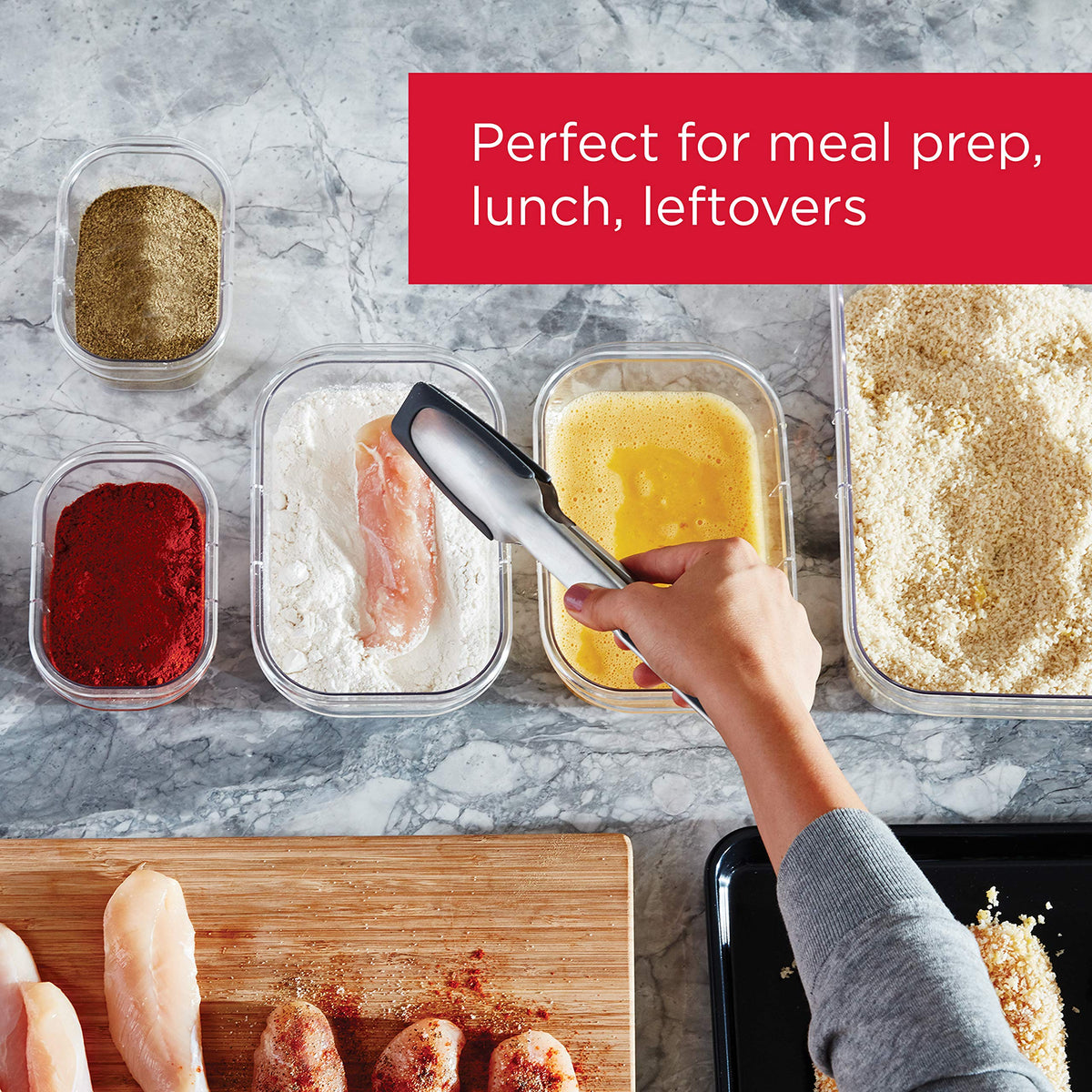 Rubbermaid Brilliance BPA Free 44-Piece Food Storage Containers Set Airtight Leak-Proof with Lids