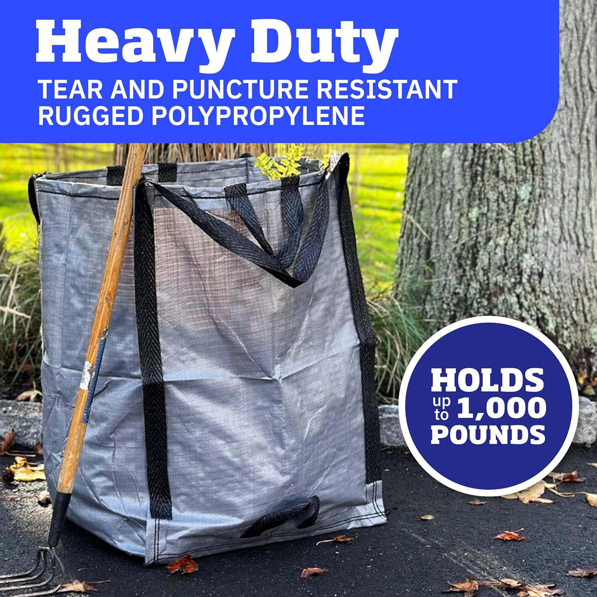 DURASACK Heavy Duty Home and Yard Bags 48-Gallon Reusable Self-Standing Lawn and Leaf Bags Garbage