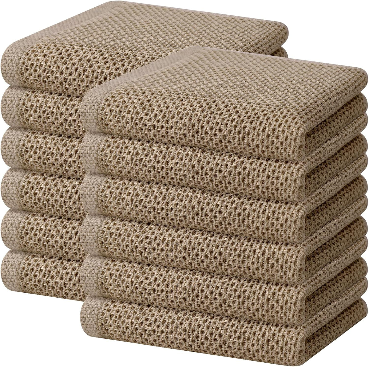 Homaxy 100% Cotton Waffle Weave Kitchen Dish Towels, Ultra Soft Absorbent Quick Drying Cleaning