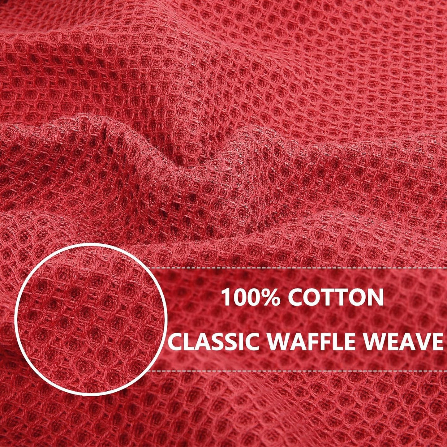 Homaxy 100% Cotton Waffle Weave Kitchen Dish Cloths, Ultra Soft Absorbent Quick Drying Dish Towels