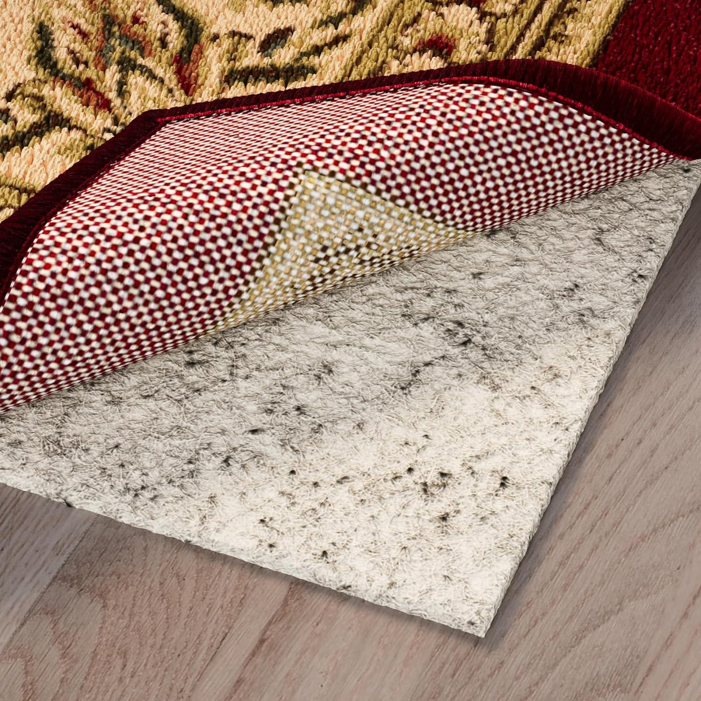 Ottomanson 7'8" x 11' Non-Slip Rug Pad Gripper 1/12 Inch Ultra Thin Dual Surface Felt + Rubber