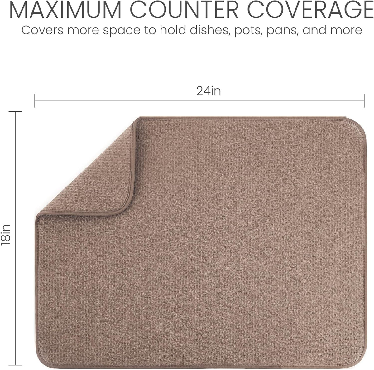Bellemain XXL Dish Mat 24" x 17" ( LARGEST MAT ) Microfiber Dish Drying Mat , Super absorbent (
