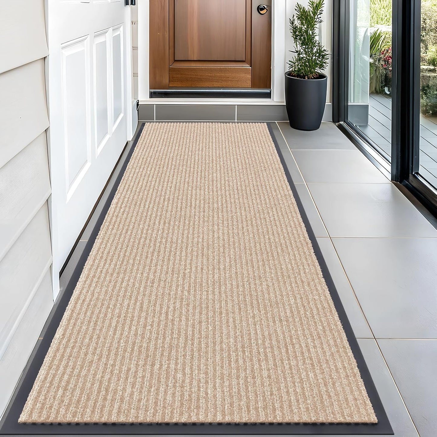 OLANLY Front Door Mat Indoor Outdoor Entrance, Waterproof Heavy Duty Doormat, Fade Resistant, Low