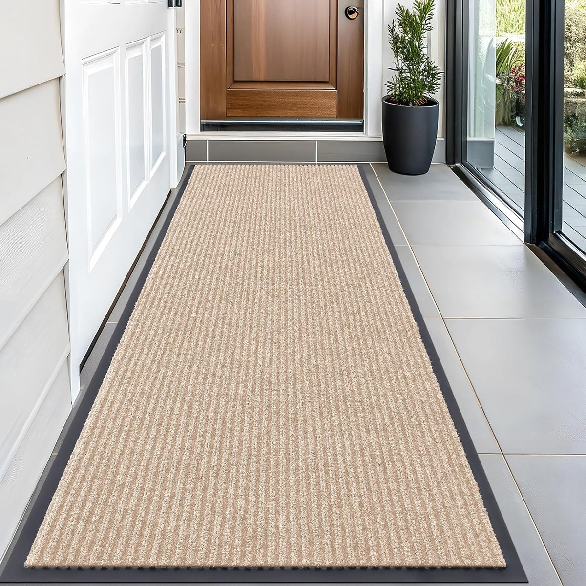 OLANLY Front Door Mat Indoor Outdoor Entrance, Waterproof Heavy Duty Doormat, Fade Resistant, Low