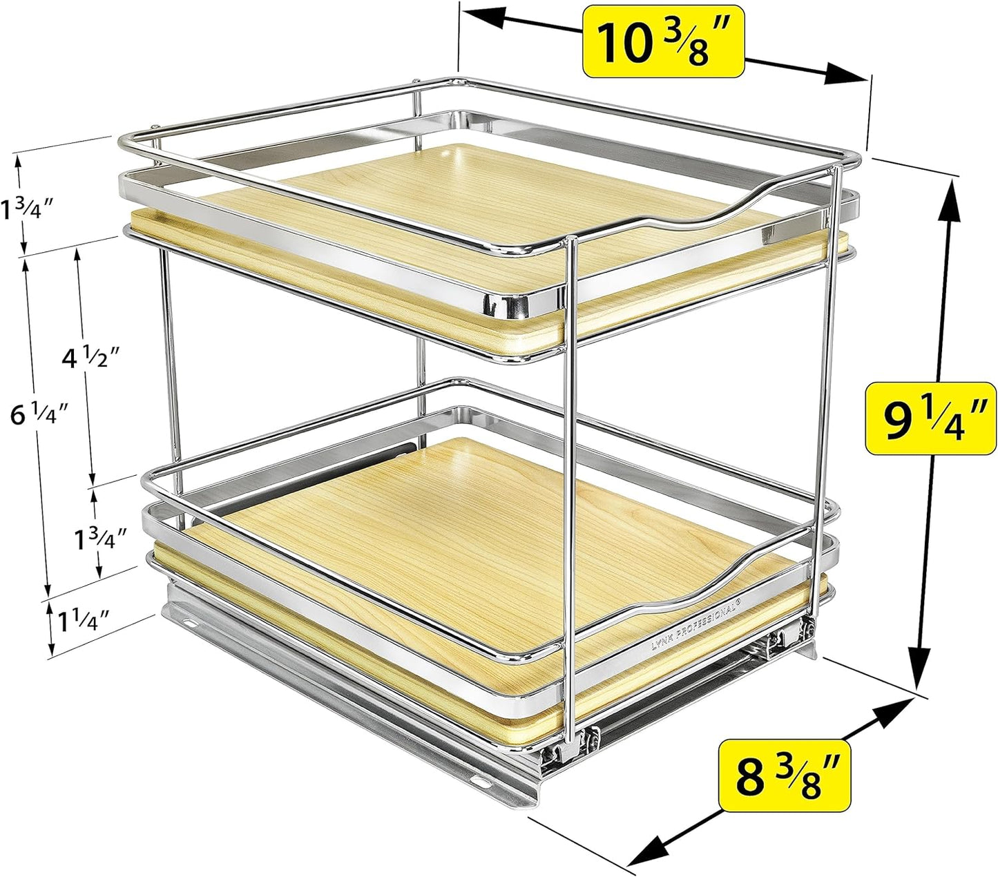 LYNK PROFESSIONAL® Élite™ Pull Out Spice Rack Organizer for Inside Kitchen Cabinets - 8-1/4 inch