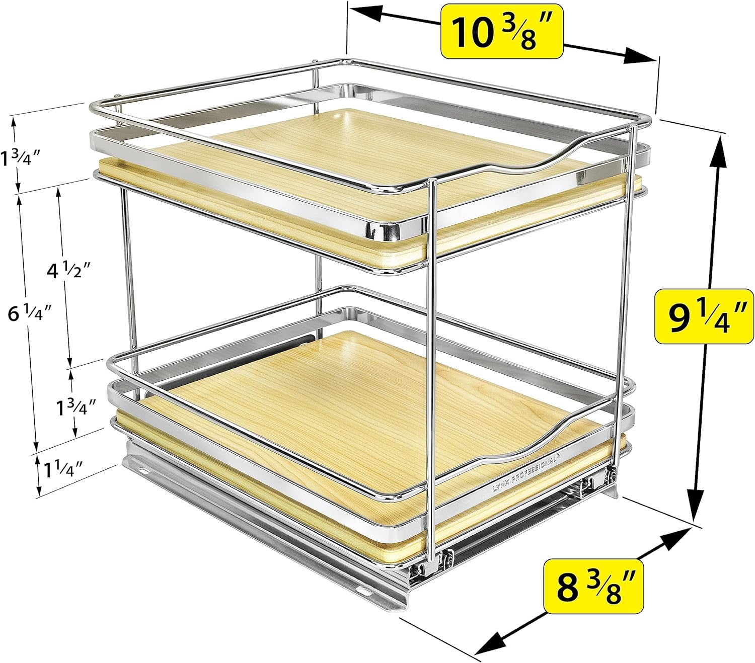 LYNK PROFESSIONAL® Élite™ Pull Out Spice Rack Organizer for Inside Kitchen Cabinets - 8-1/4 inch