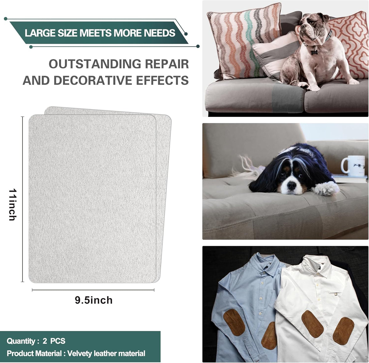 Azobur Couch Patch Repair Fabric,Microfiber Fabric, Self-Adhesive, for Sofa Repair and Upholstery