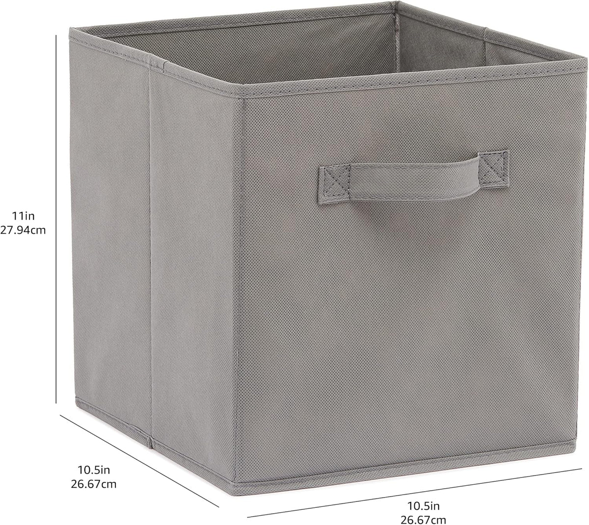 Amazon Basics Collapsible Fabric Storage Cubes Organizer with Handles, Sturdy, Gray