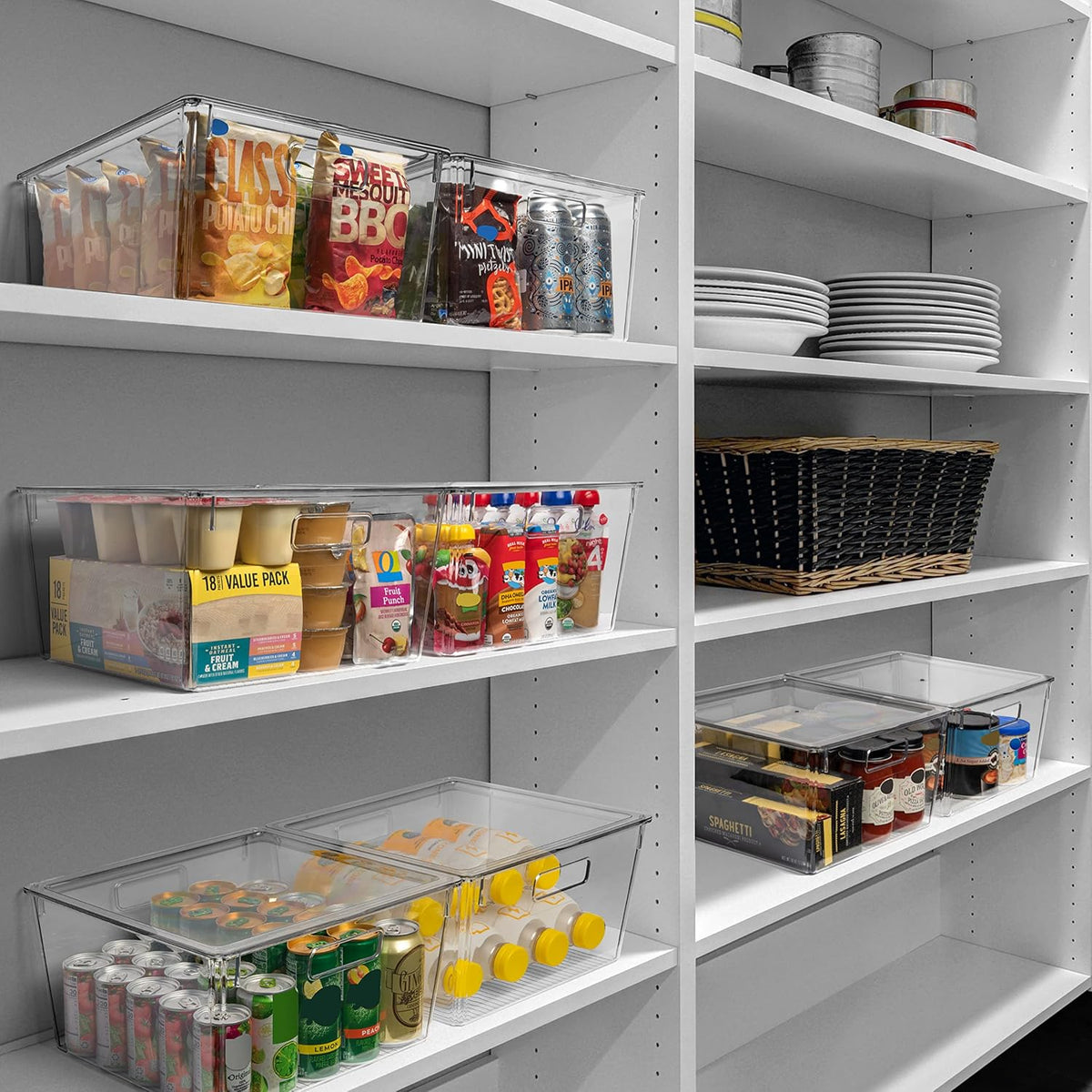 CLEARSPACE Plastic Storage Bins with Lids XL – Perfect Kitchen Organization or Pantry Storage