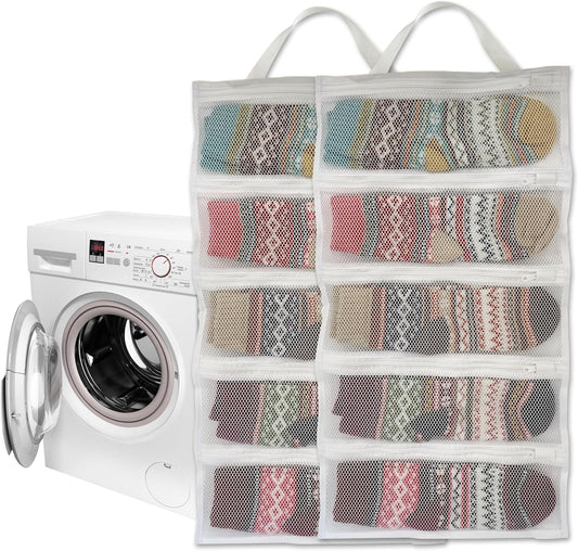 Mesh laundry bags for washing machine, can wash 10 pairs of socks, maintain shape, keep one
