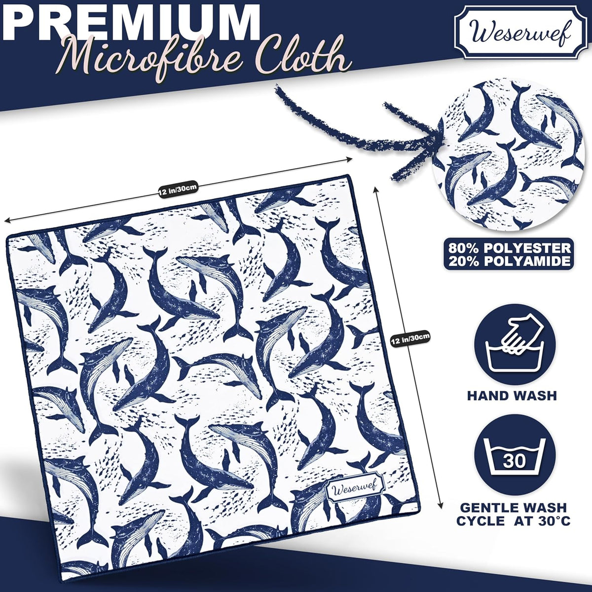WESERWEF Design Microfiber Glasses Cleaning Cloth – Premium Cleaning Cloth for Eyeglasses, Screens