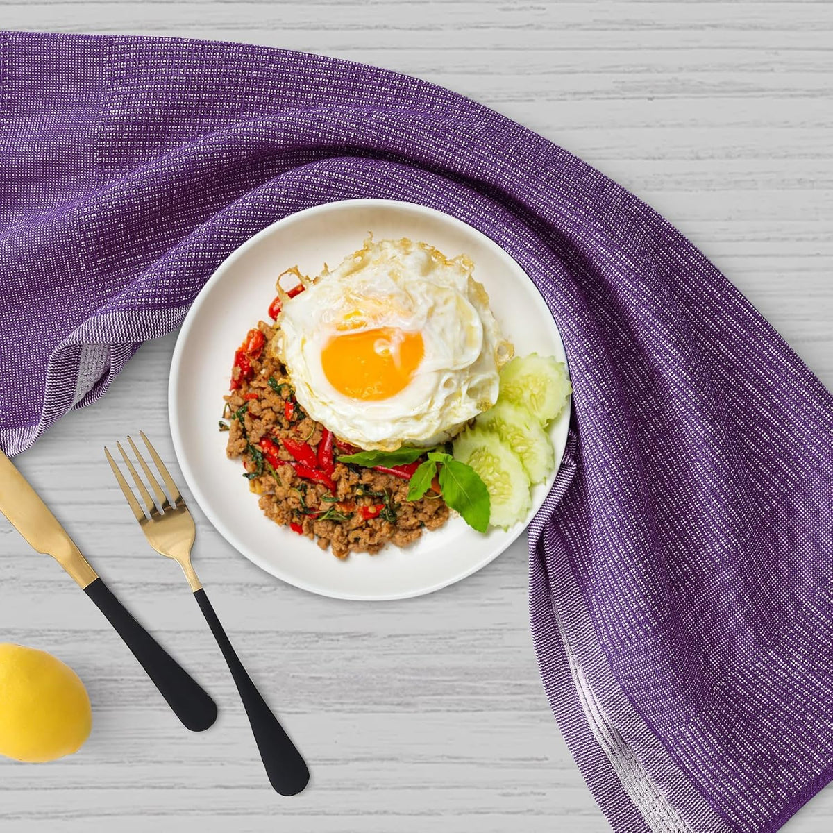 Homaxy Premium Kitchen Towels(18”x 28”, 6 Pack), Large Cotton Kitchen Hand Towels, Flat and Terry