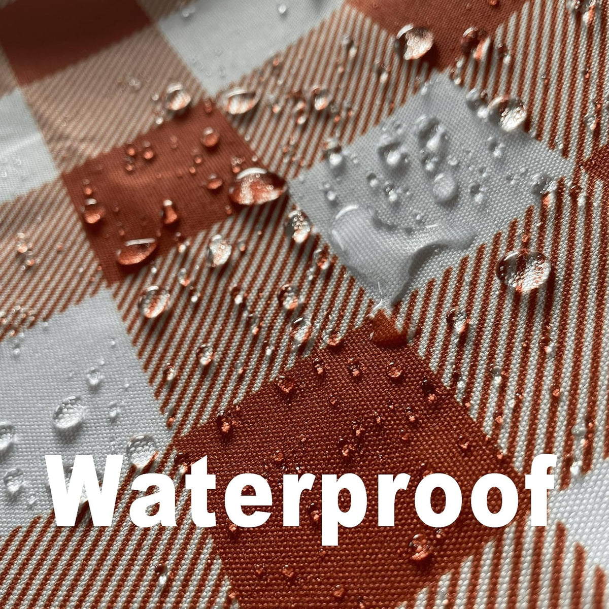 Waterproof Plaid Tablecloth Fabric - Square 58x58 Inch Classic Gingham Checker Table Cloth for