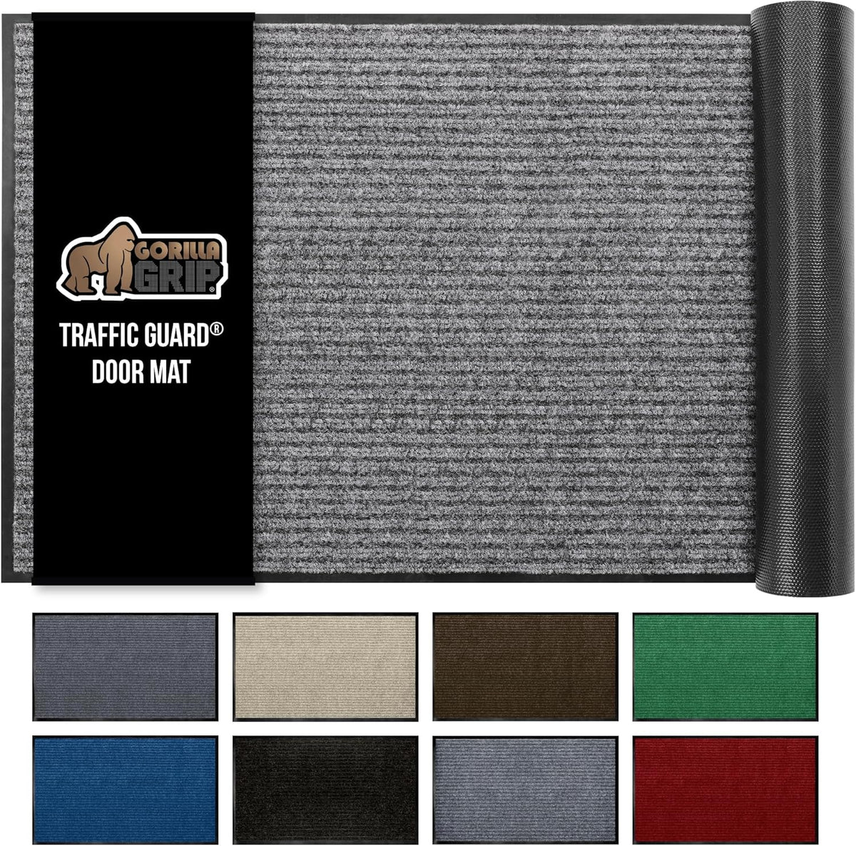 GORILLA GRIP Traffic Guard Door Mat, 59x24, Heavy Duty Welcome Mats, Commercial Office Space