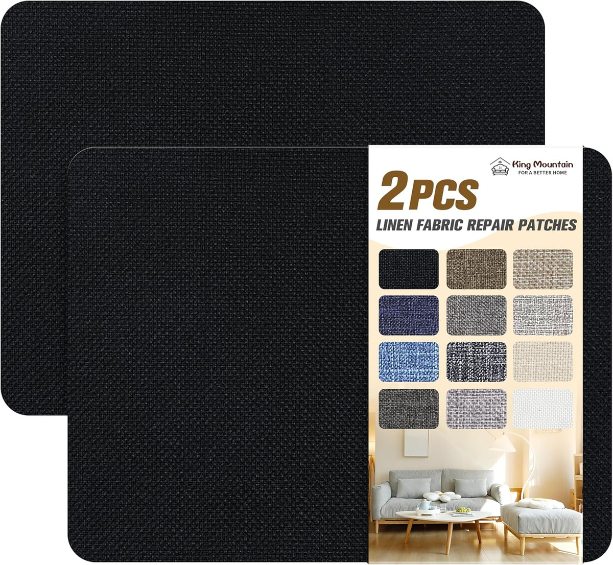Coarse Linen Repair Patches, Self-Adhesive Linen Fabric Patches, 8X11 inch 2 PCS, Multi Color, Can