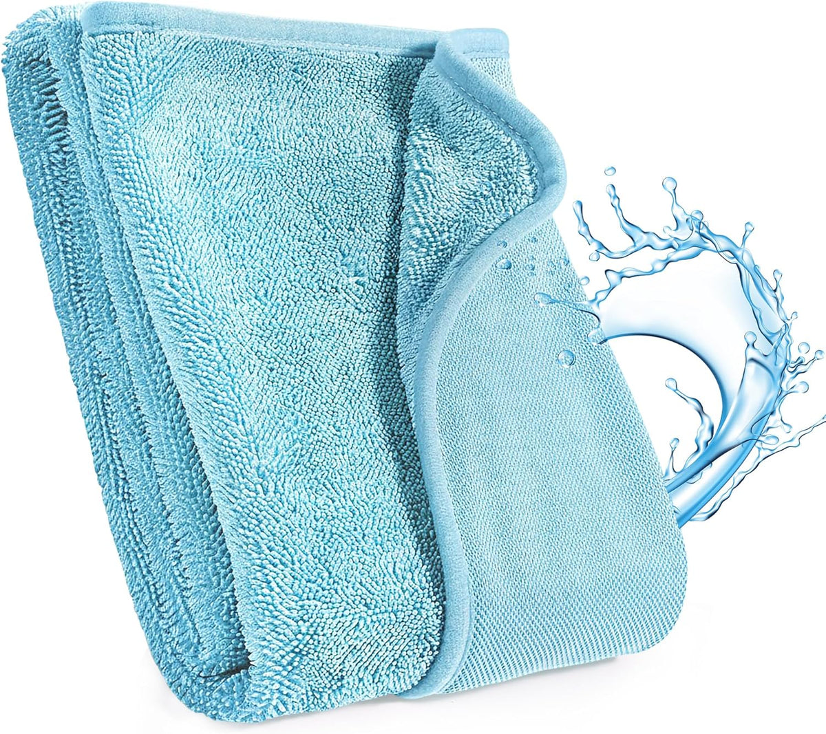 JOYMOOP Microfiber Towels for Cars, 63" x 29.5" Car Drying Towel, Blue Reusable Car Towel, Quick