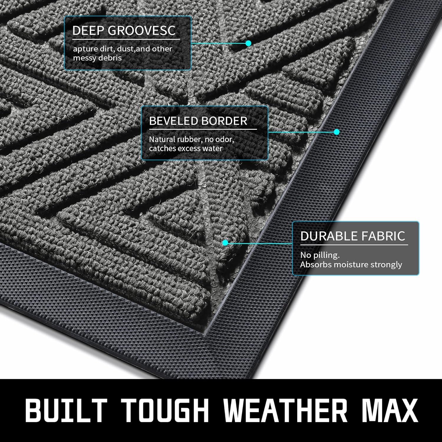 Yimobra Large Door Mat 47x32, All-Weather Waterproof Non-Slip Welcome Matt Outdoor, Heavy Duty Non