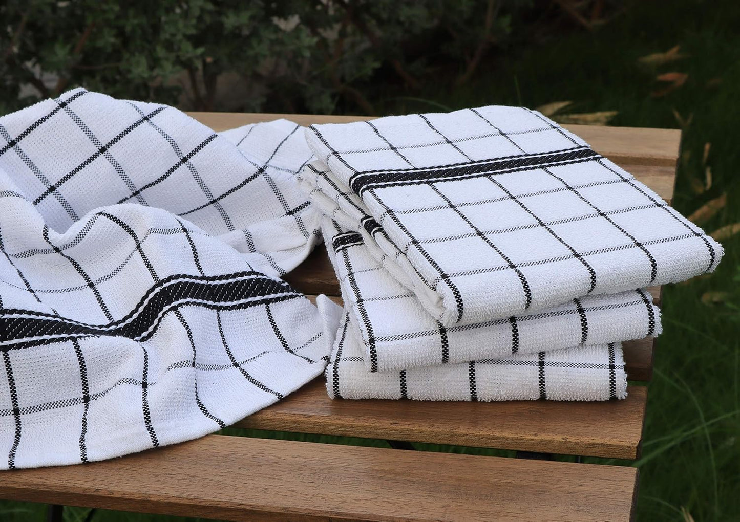 AMOUR INFINI Terry Cotton Kitchen Towels 4-Pack - Large 18 x 28 Inch, Absorbent & Soft Dish Towel