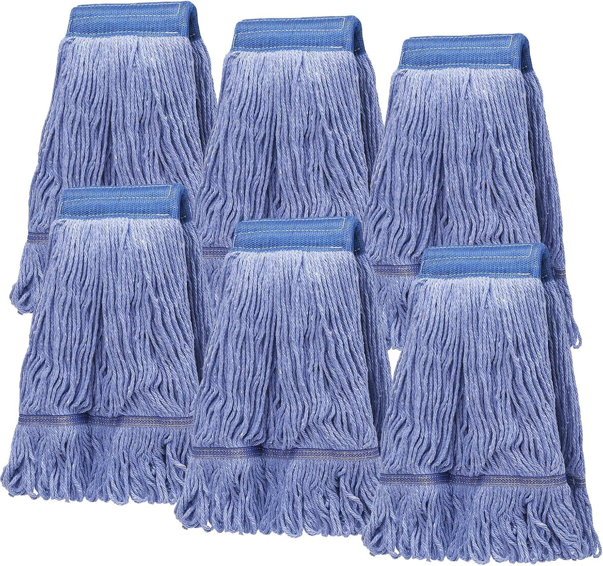 Pack of 6 Heavy Duty Commercial Looped End Cotton Mop,String Cotton Mop Refill Heads for
