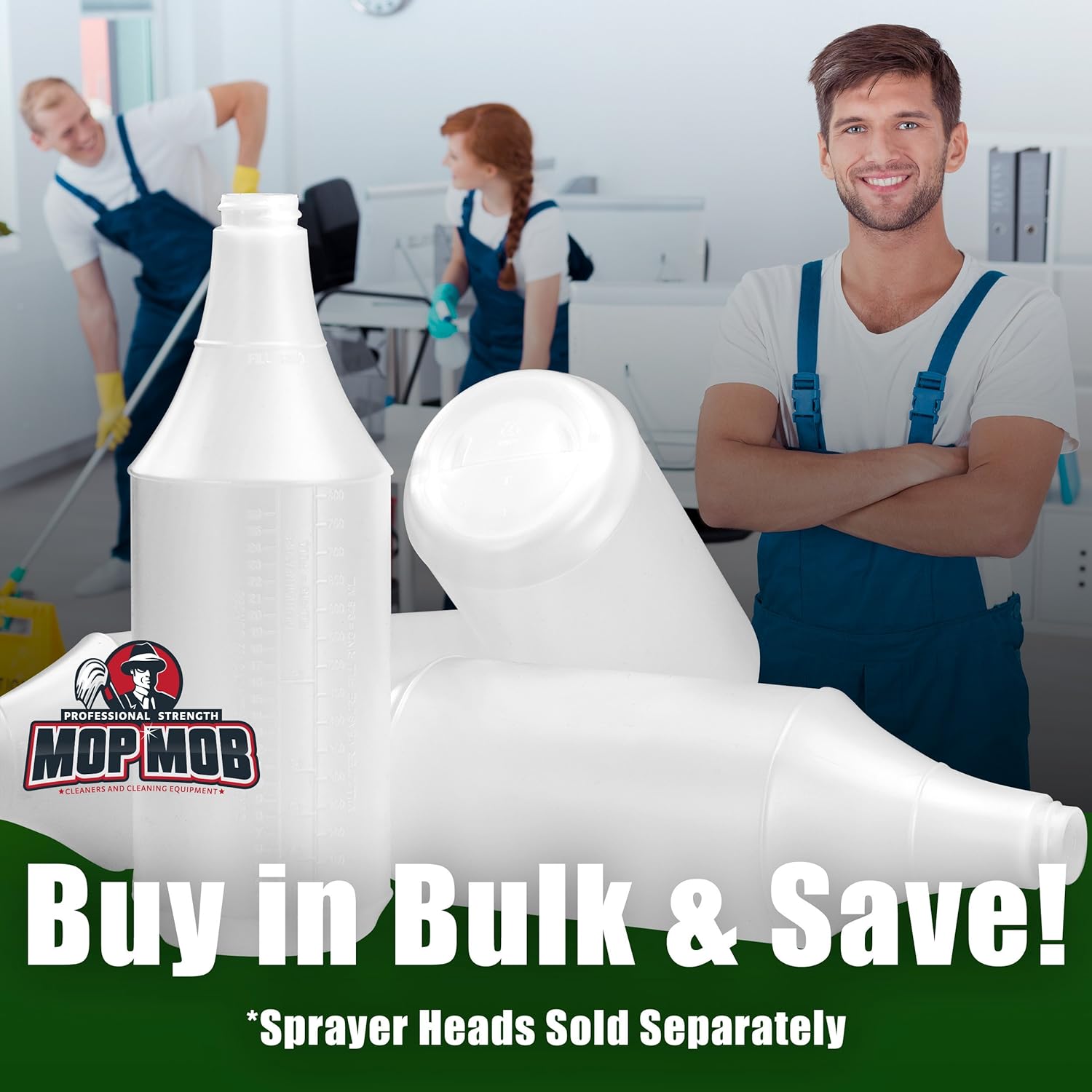 Commercial-Grade Chemical Resistant 32 oz Bottles ONLY 4 Pack Embossed Scale For – view 4