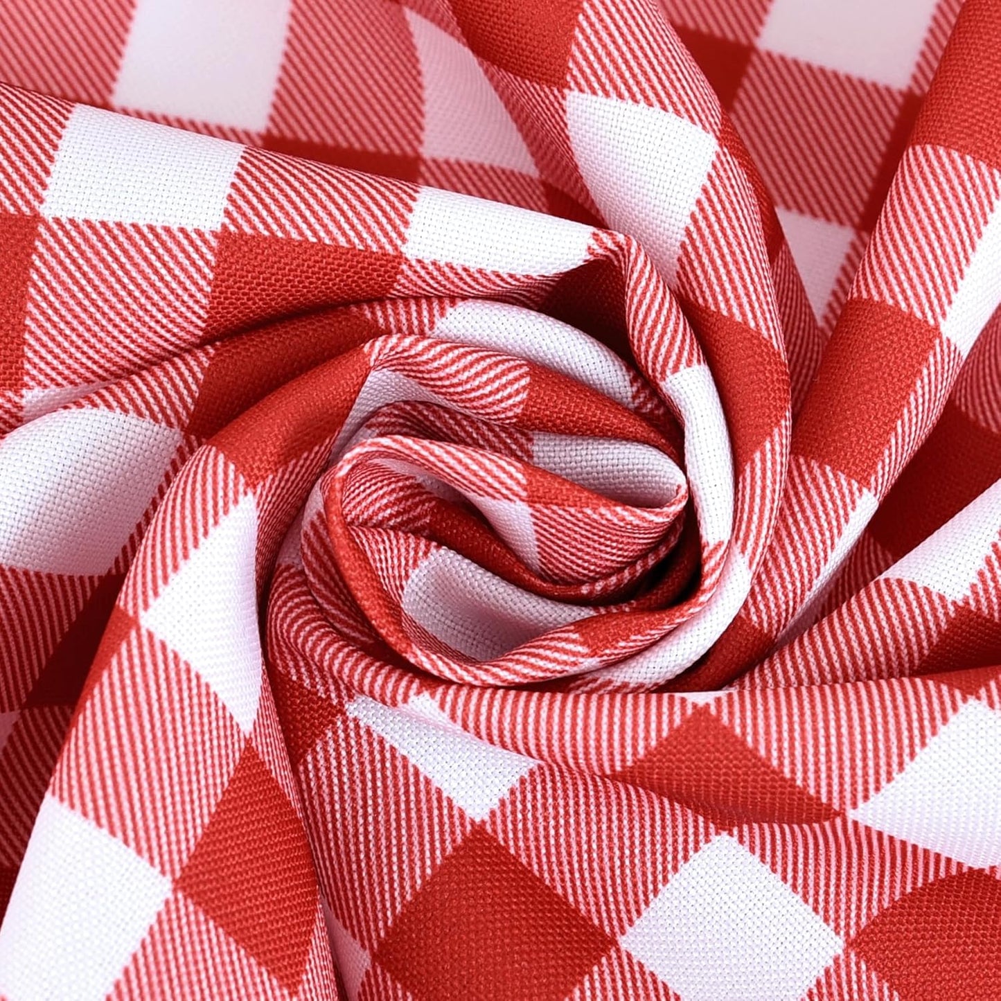 Waterproof Plaid Tablecloth Fabric - Square 58x58 Inch Classic Gingham Checker Table Cloth for