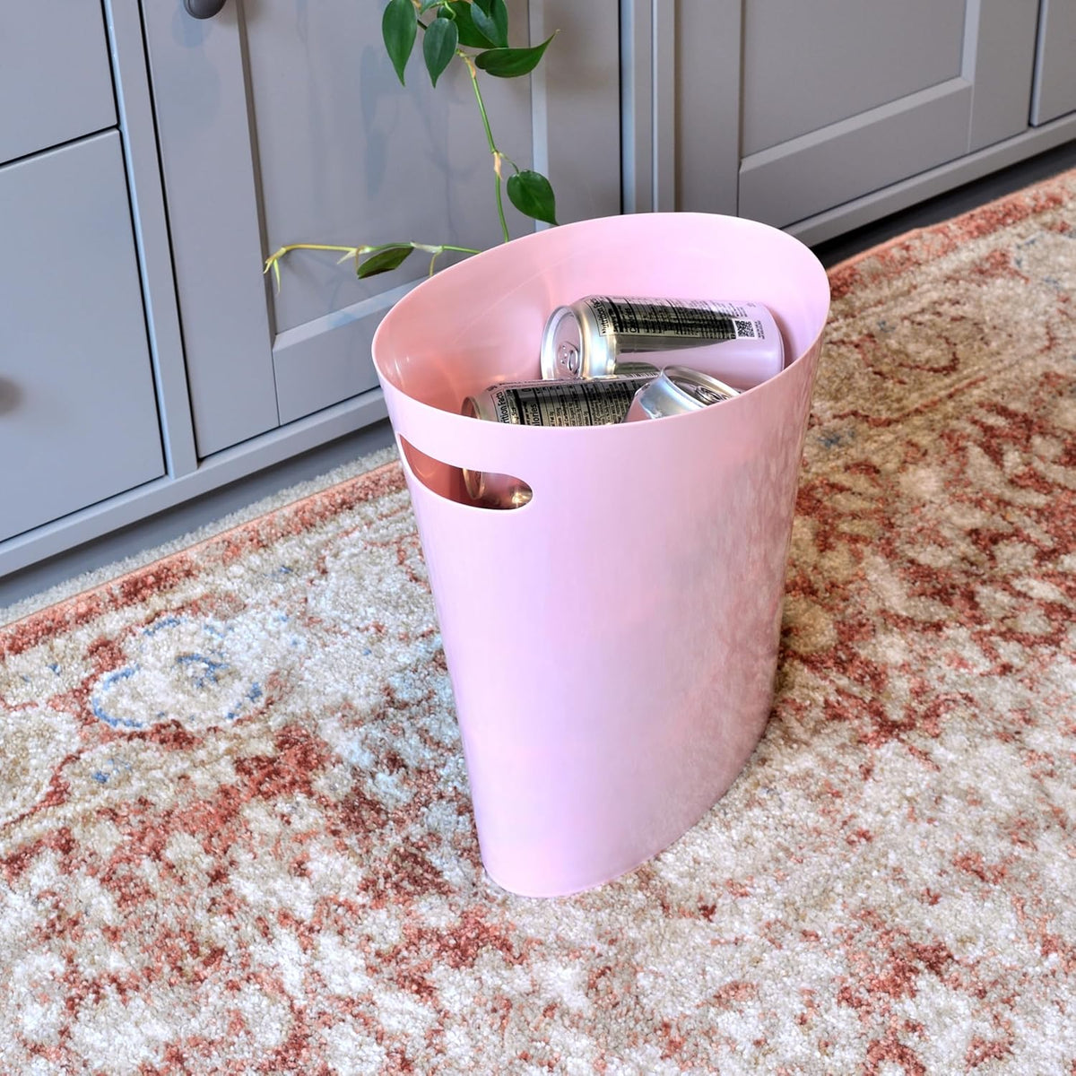 Youngever 2 Gallon Slim Trash Can, Plastic Garbage Container Bin, Small Trash Bin with Handles for