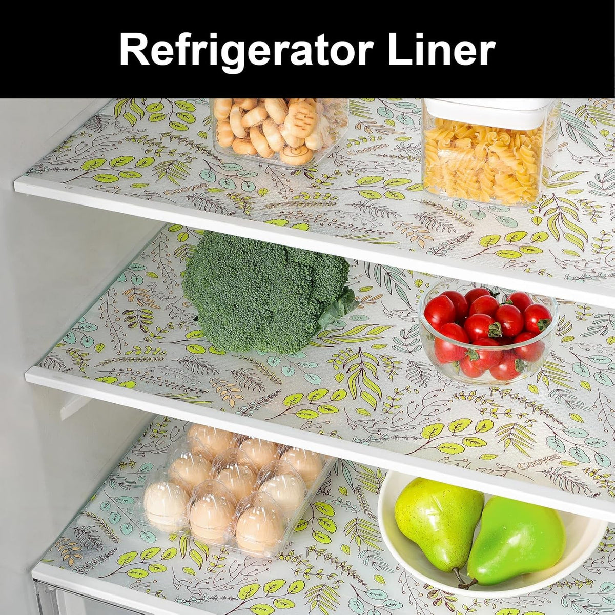 Cooyes Shelf Liners for Kitchen Cabinets, Refrigerator Liners Waterproof & Oil-Proof Kitchen
