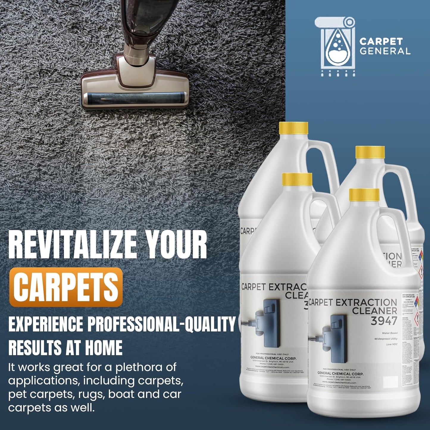 Carpet Extraction Cleaner - Water-Based Professional Deep Clean Carpet Cleaner Solution for Machine