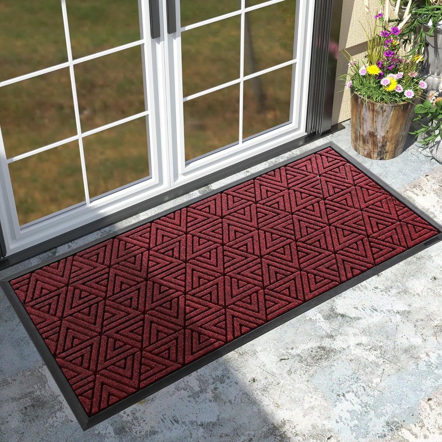 Yimobra Large Door Mat 47x24, All-Weather Waterproof Non-Slip Welcome Matt Outdoor, Heavy Duty Non