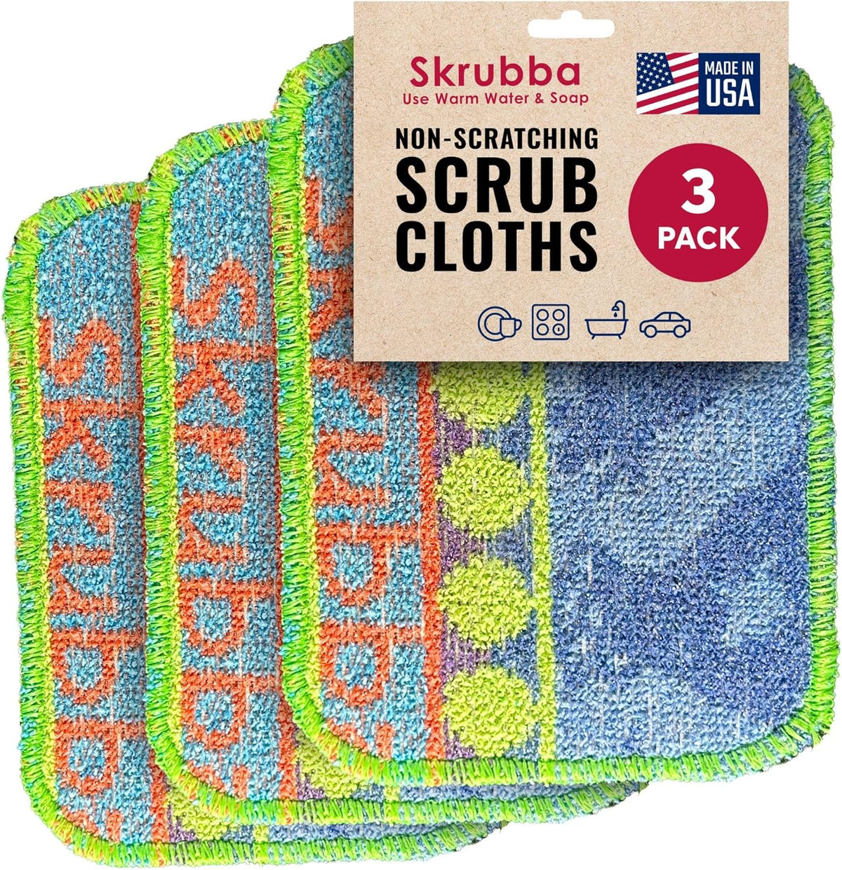 Wet-It Skrubba Non-Scratch Scouring Pad – European Scrubby Sponge for Kitchen Cleaning, Pots, Pans