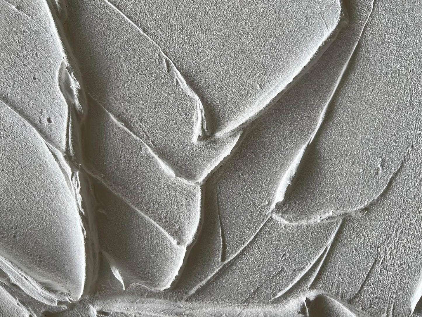 NANKAI Hand-Painted Thick Texture White Minimalist Oil Painting 24x48 Inches Contemporary Abstract