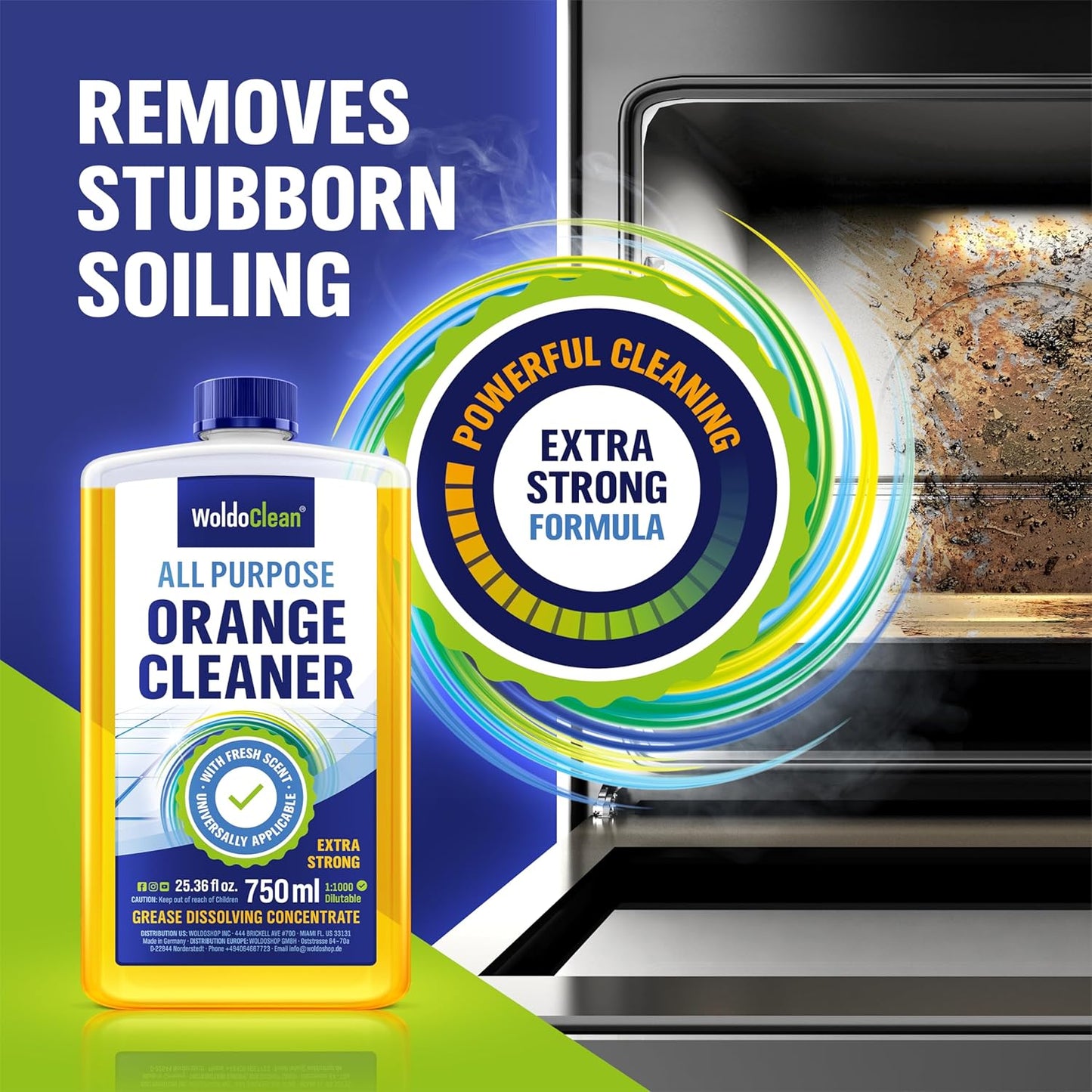 WoldoClean Orange Oil Cleaner Concentrated 25.36 fl oz (1 : 1000) - makes up to 200 Gallons