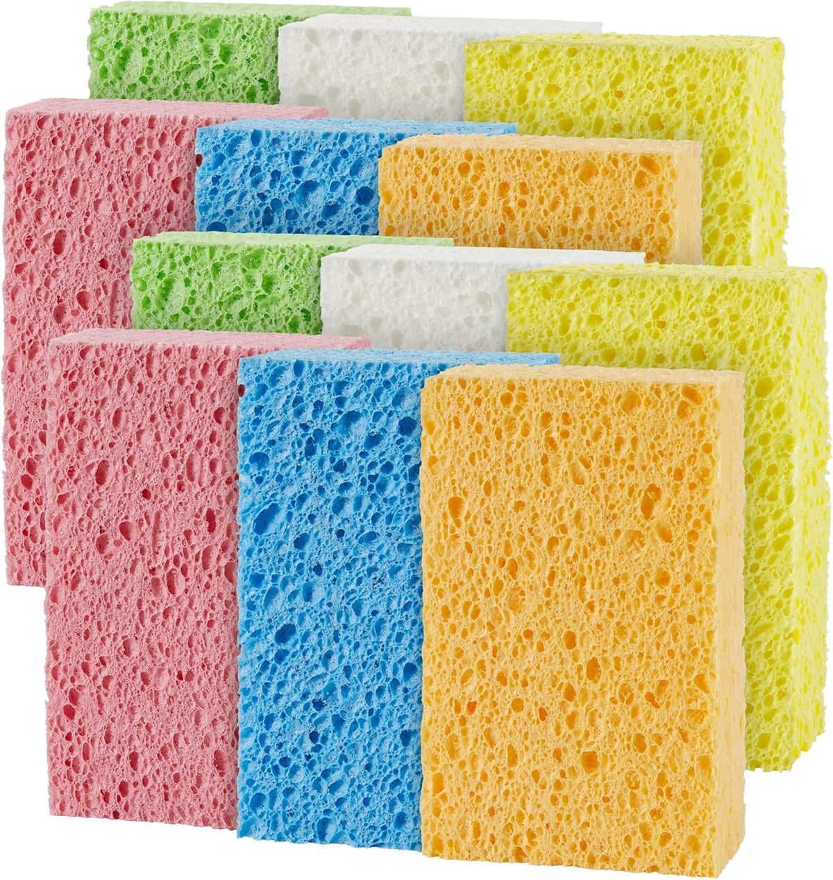 JOYMOOP Dish Sponge Scrubber, Cellulose Sponges Kitchen for Non-Scratch Washing Dishes, Household