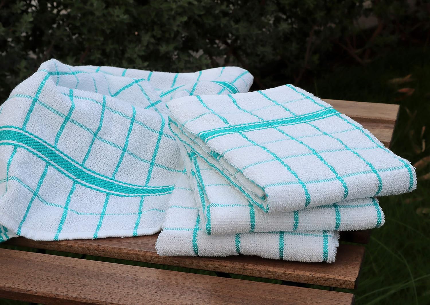 AMOUR INFINI Terry Cotton Kitchen Towels 4-Pack - Large 18 x 28 Inch, Absorbent & Soft Dish Towel