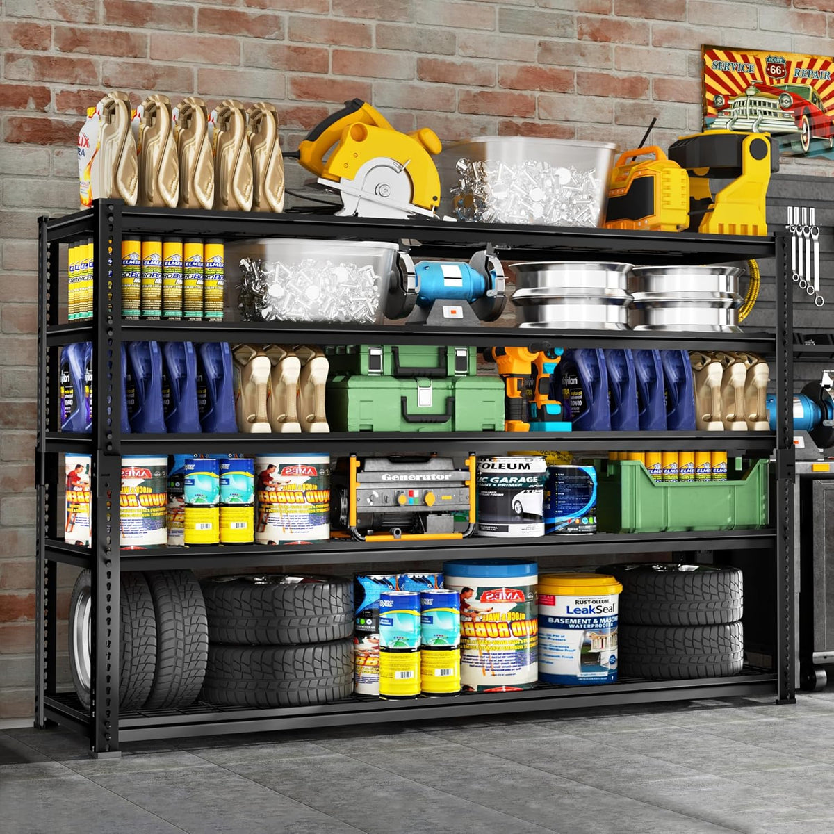 Storage Shelves Heavy Duty, 2 PCS 60" L x 24" W x 78" H Garage Wire Shelving Unit Loads 3300LBS