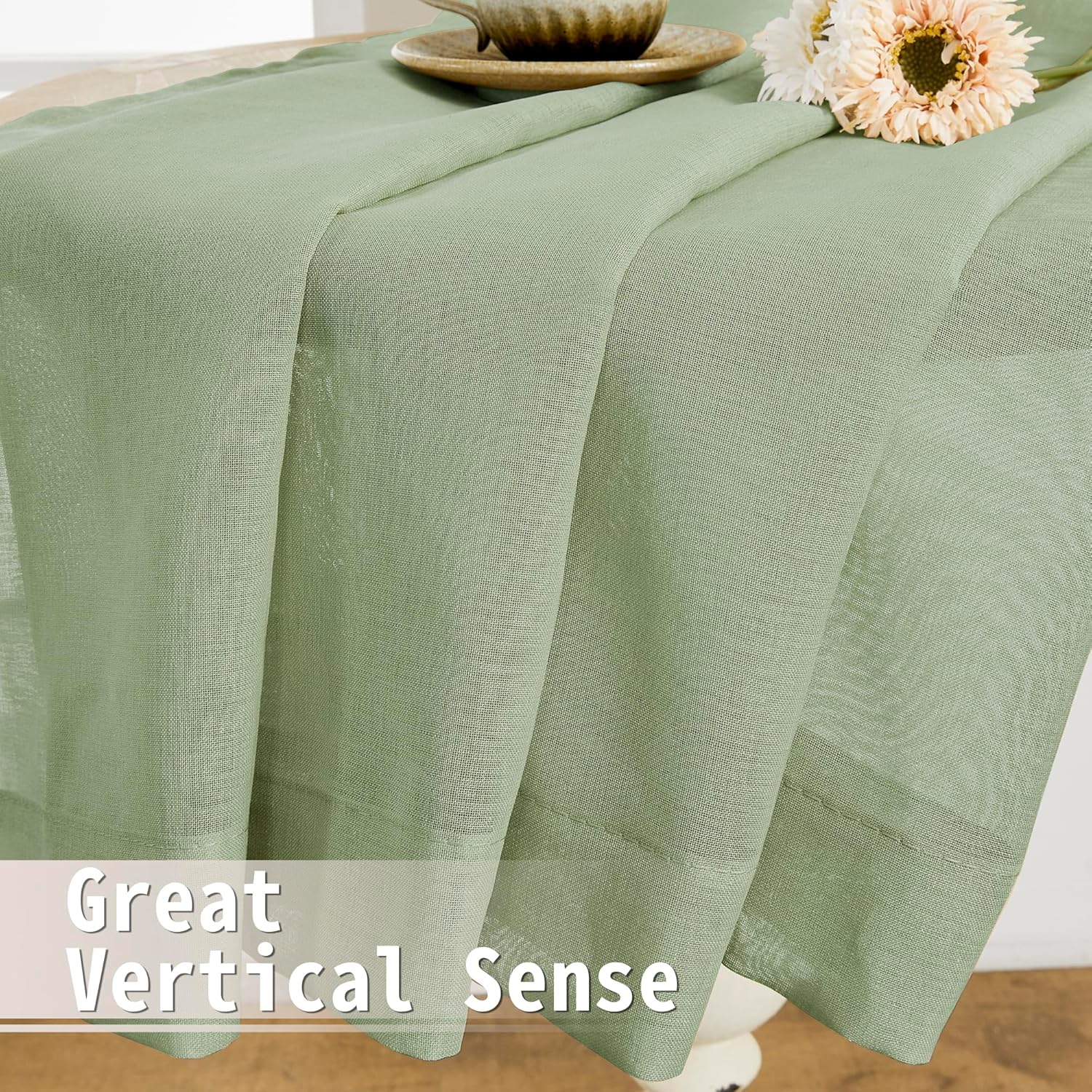 Tollpiz Sheer Door Curtains Closet Linen Textured Curtain Sheers Doorway Light Filtering Voile