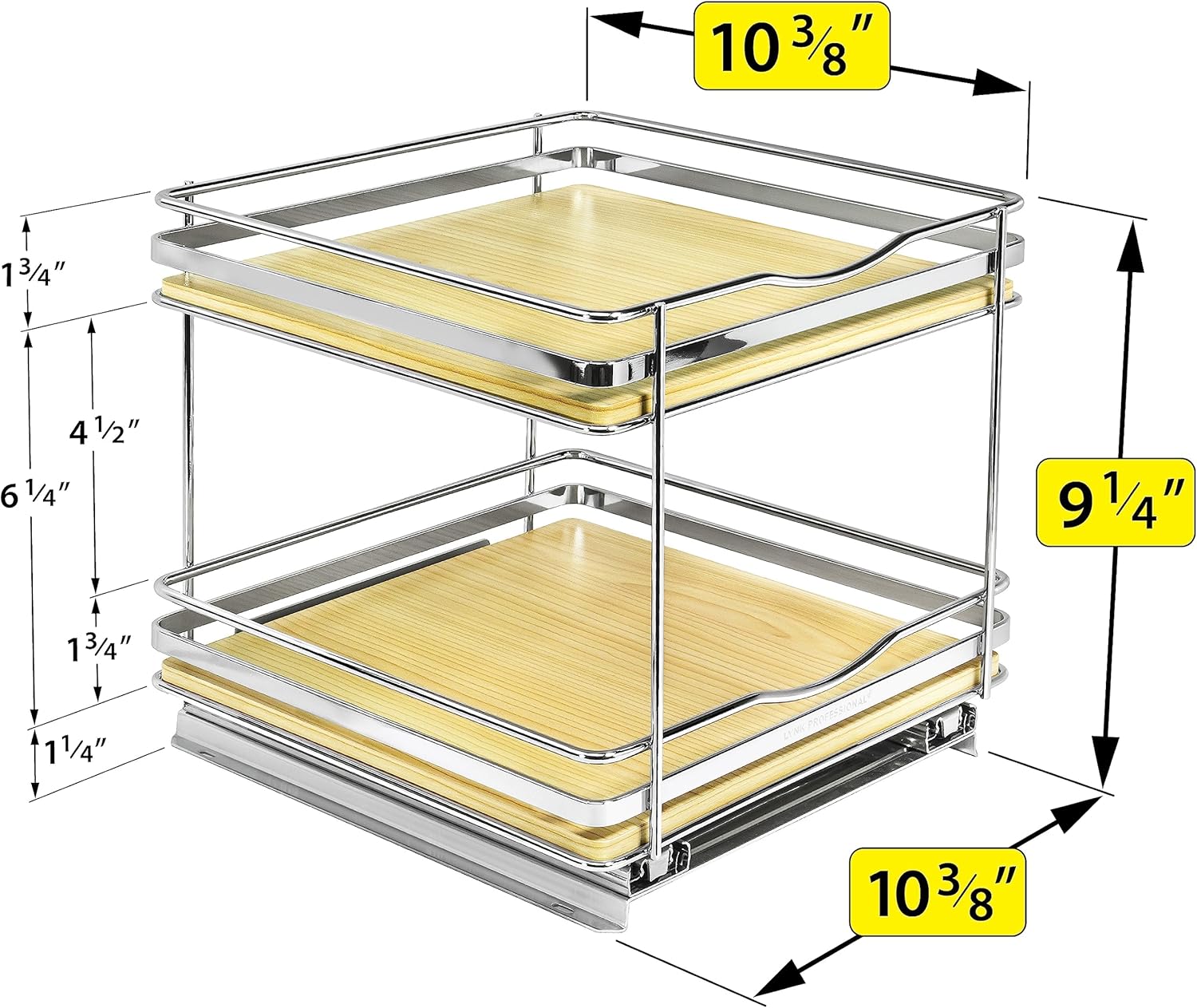 LYNK PROFESSIONAL® Élite™ Pull Out Spice Rack Organizer for Inside Kitchen Cabinets - 10-1/4 inch