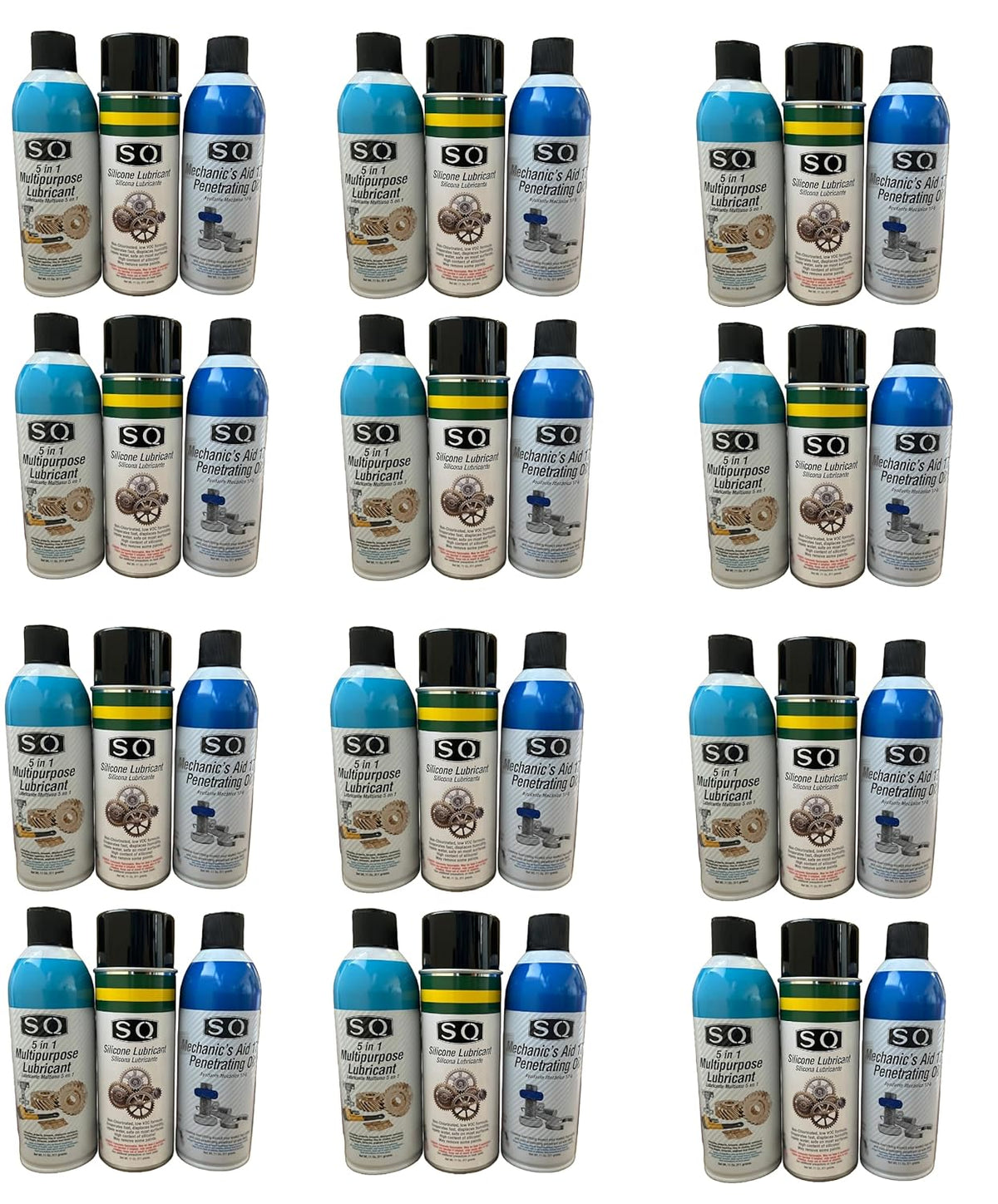 SQ Lubricant Combo, SQ Mechanic's Aid 17-6 Penetrating Catalist, 5 in 1 Multipurpose Lubricant