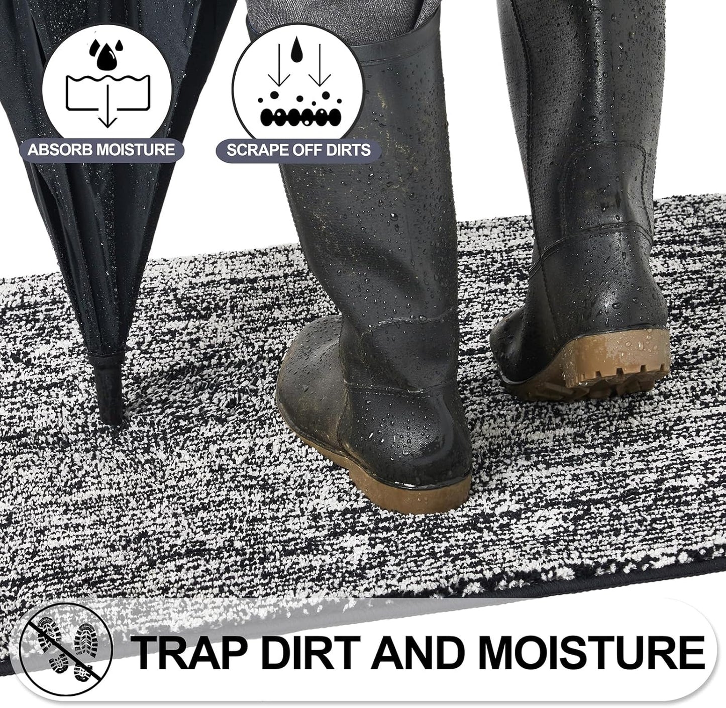 REFETONE Indoor Doormat, Front Door Mat 32"x40" Absorbent Rubber Backing Non Slip Back Door Mats