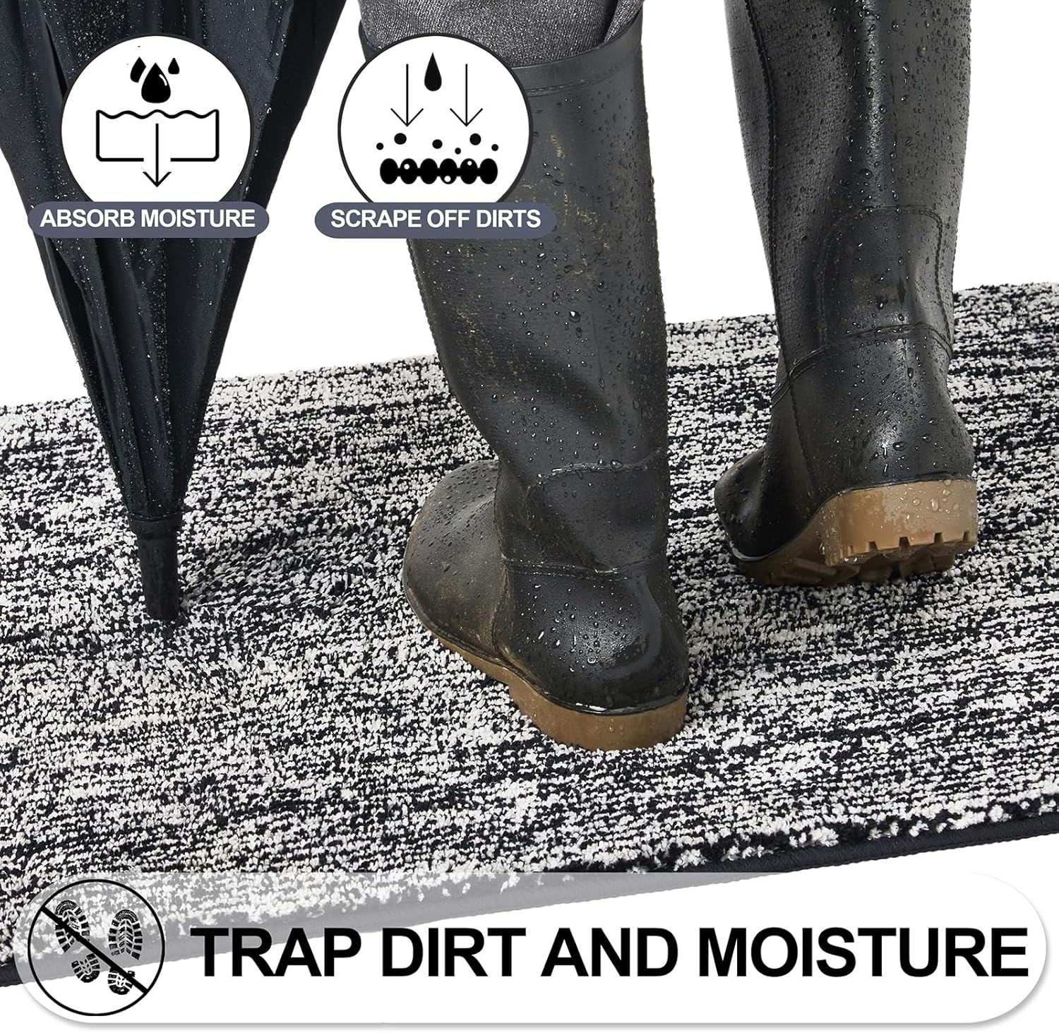 REFETONE Indoor Doormat, Front Door Mat 32"x40" Absorbent Rubber Backing Non Slip Back Door Mats