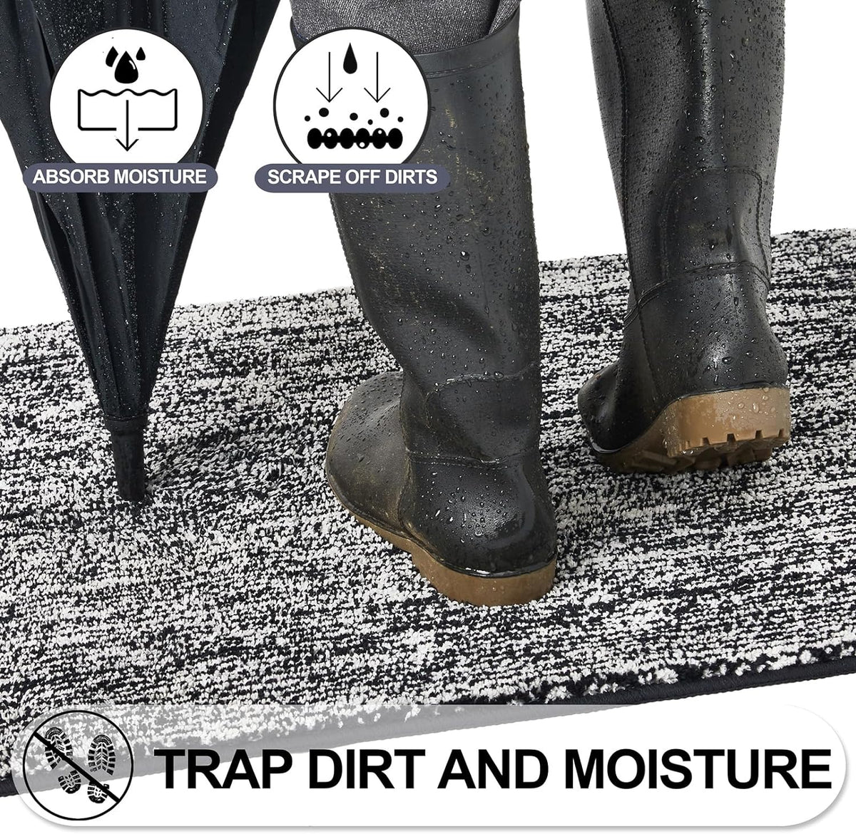 REFETONE Indoor Doormat, Front Door Mat 36"x59" Absorbent Rubber Backing Non Slip Back Door Mats