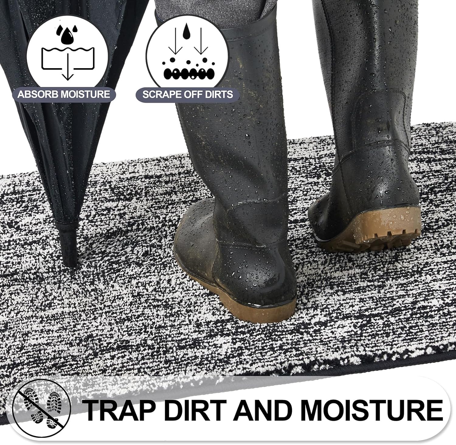 REFETONE Indoor Doormat, Front Door Mat 36"x59" Absorbent Rubber Backing Non Slip Back Door Mats