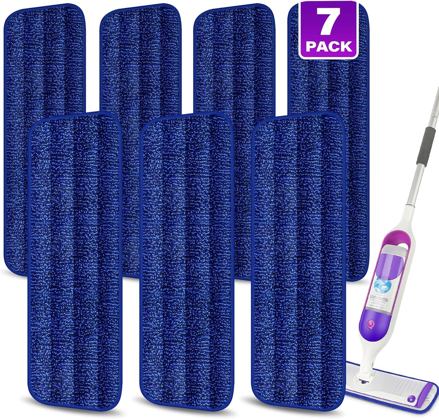 7 Count Reusable Microfiber Mop Pads for Swiffer PowerMop- MEXERRIS PowerMop Refills Hard Wood