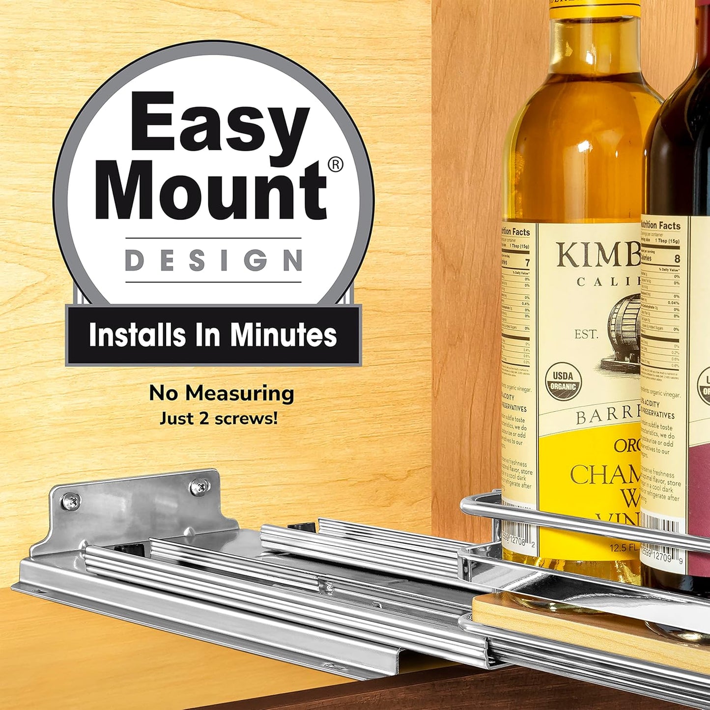 LYNK PROFESSIONAL® Élite™ Pull Out Spice Rack Organizer for Inside Kitchen Cabinets - 6-1/4 inch